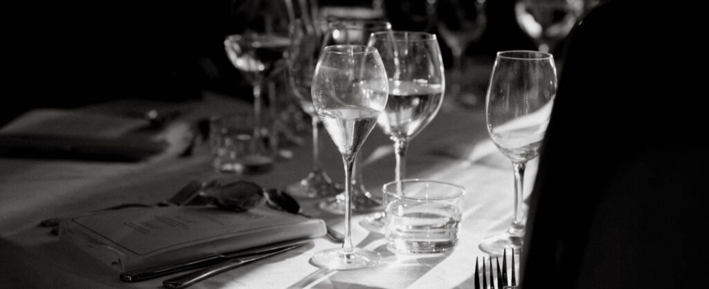 Wine glasses on the table